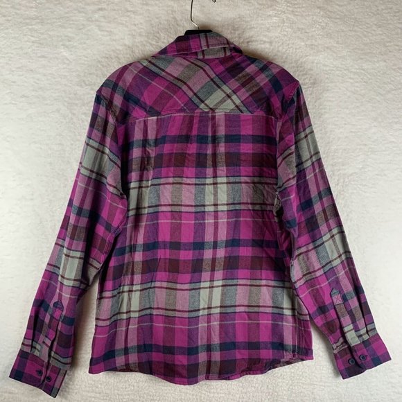 Alpine Design Flannel Shirt Men Small Pink Plaid Cotton Collar Long Sleeve 7023 - Picture 2 of 8